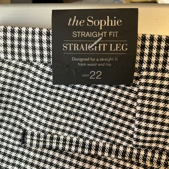 Lane Bryant Women Pants size 22 Regular US Black & White Straight Leg Mid Rise - Picture 8 of 9